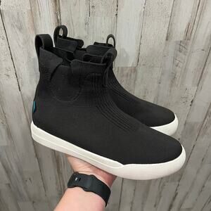Vessi Black Knit Weekend Chelsea Mid Rain Waterproof Sneakers Mens Size 6.5
